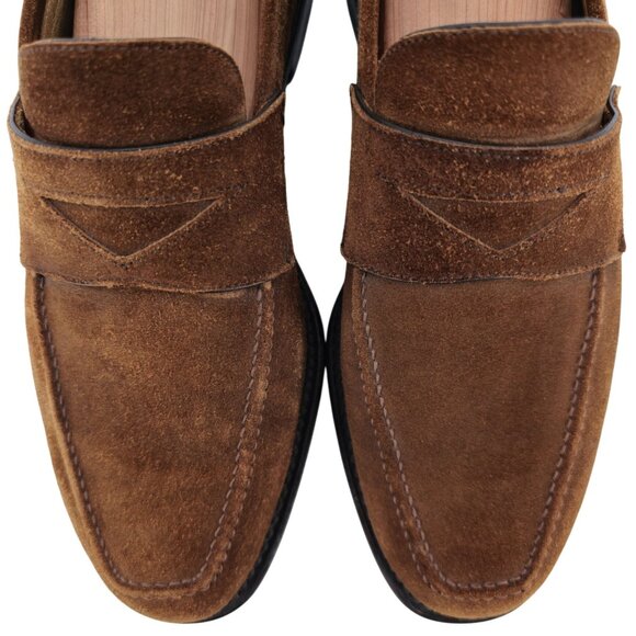 Harris 1913 Handmade Dress Shoes Mens size 8.5 Brown Suede Leather Penny Loafers - Picture 11 of 11